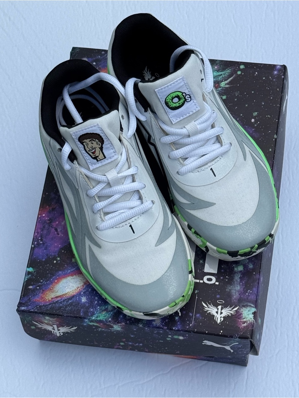 Puma LaMelo Ball - Youth White and Green Sneakers